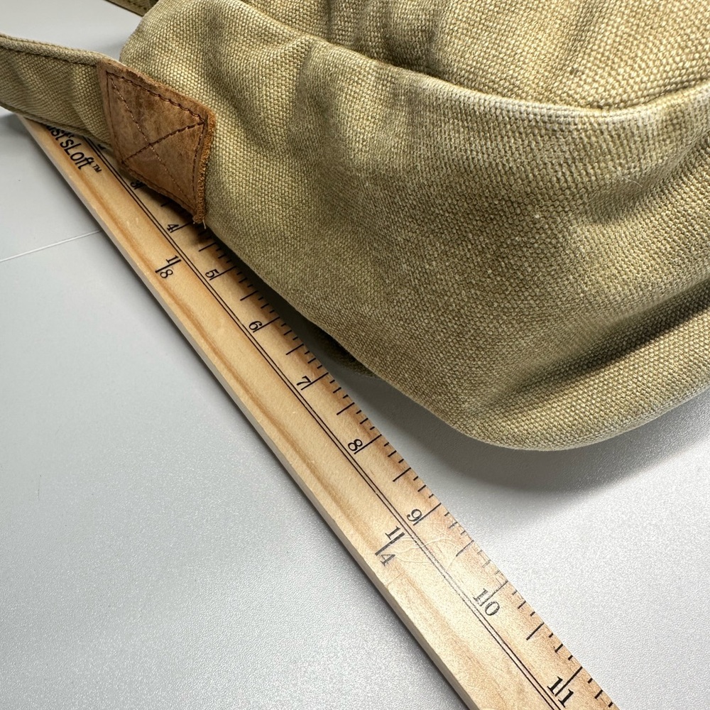 LL BEAN Vintage 90’s Canvas Leather Trim Crossbody Bag - Picture 8 of 14